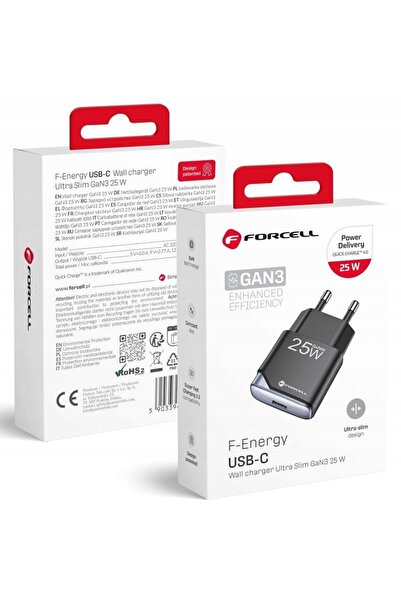 NO BRAND Încărcător de telefon rapid Forcell ultra subțire GaN USB-C PD QC4.0...