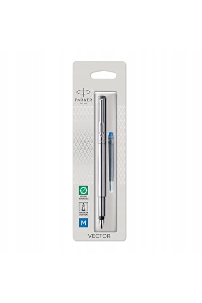 Parker VECTOR stilou din oțel + cartuș pe blister 1870805