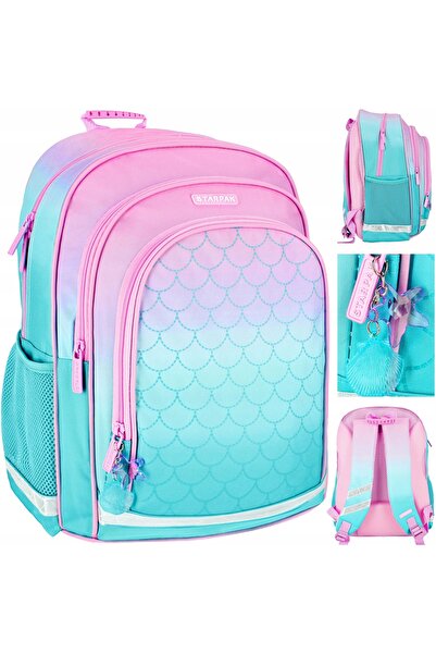 NO BRAND Rucsac școlar Starpak mare, cu multiple compartimente, ombre, reflec...