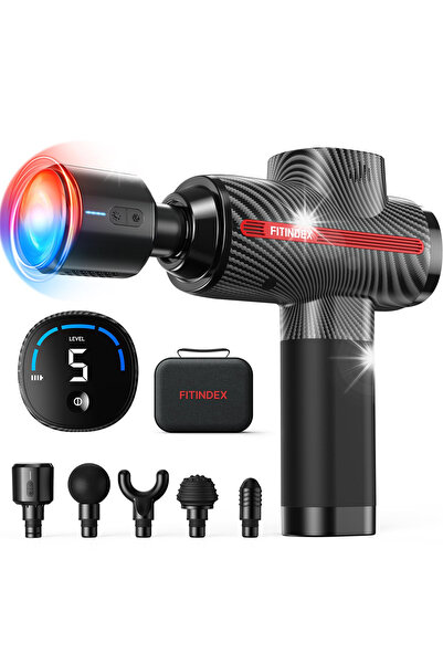 NO BRAND Aparat de masaj Fitindex cu LED, 5 capete, 15W, cu 2 funcții (cald ș...