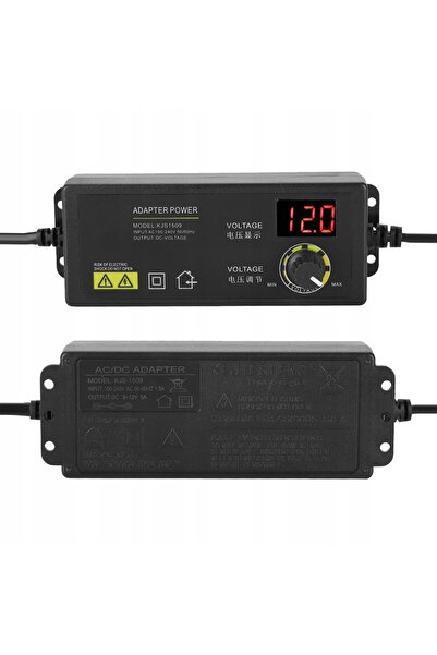 NO BRAND Adaptor de alimentare universal reglabil DC 3-12V 5A cu potențiometr...