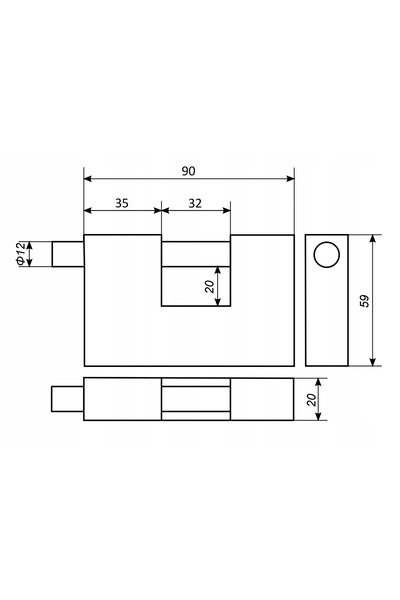 NO BRAND Lacăt din oțel Kabro 27mm Certificare Clasa 4