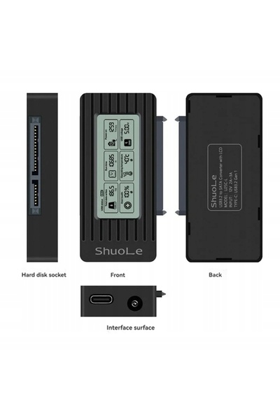 NO BRAND Tester adaptor USB convertor SATA USB 3.2 3.0 SATA 2.5 3.5 LCD