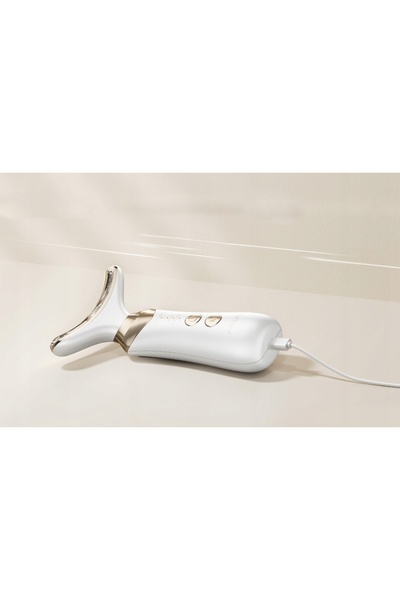 ANLAN Aparat de masaj electric EMS pentru gât și față, cu lumină LED, fără fir