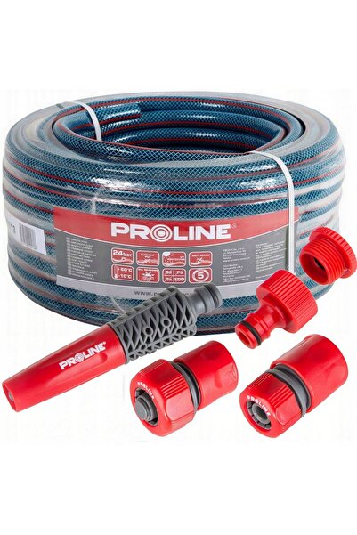 Proline Furtun de grădină de 1/2 inch, 15m, cu fitinguri și aspersor, 4 strat...