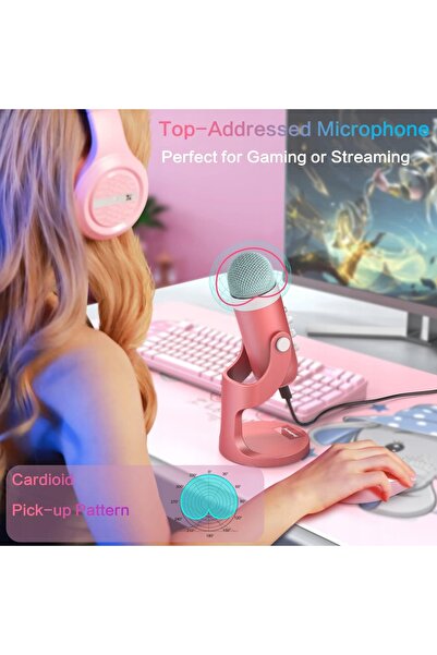 NO BRAND Microfon cardioid USB pentru streaming cu ecou și monitorizare