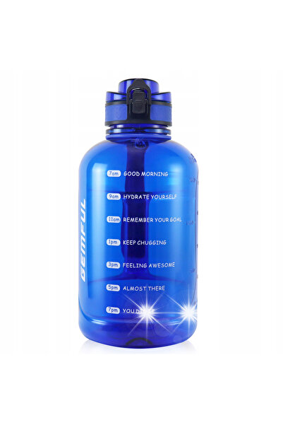 NO BRAND Sticlă de apă de 2000ml pentru hidratare, etanșă, pentru sală, cu ma...