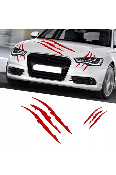 NO BRAND 2 bucăți autocolante roșii pentru bara față a mașinii