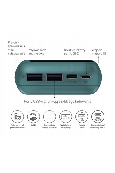 NO BRAND Power bank navitel pwr20 mx 20000 mah verde