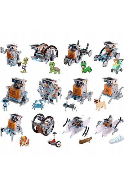 NO BRAND Kit DIY Robot Solar 12-în-1 din Blocuri de Construcție Tehnice Educa...