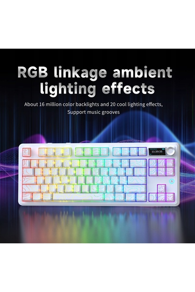 NO BRAND Tastatură mecanică de gaming Ajazz TKL cu 87 de taste, cu fir, switc...