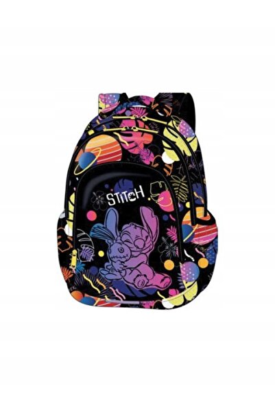 NO BRAND Rucsac școlar cu multiple compartimente Lilo și Stitch Patio Negru, ...