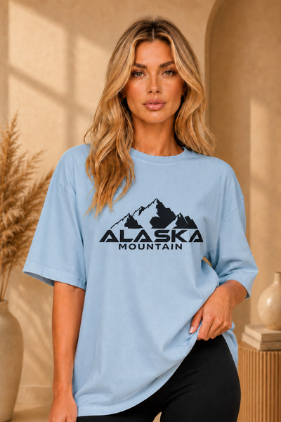 FECCY Premium Alaska Unisex Oversize Γυναικείο T-Shirt Ανδρικό T-Shirt Βαμβακ...