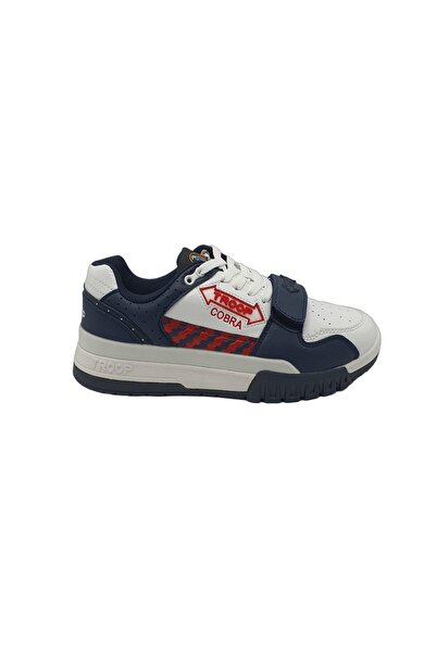 TROOP Adidasi barbati Cobra Low, imitatie de piele, alb albastru