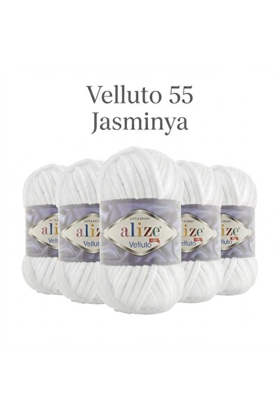 Alize 5 bucăți de ață de catifea Velluto nr. 55 pentru pulovere, pălării, eșa...