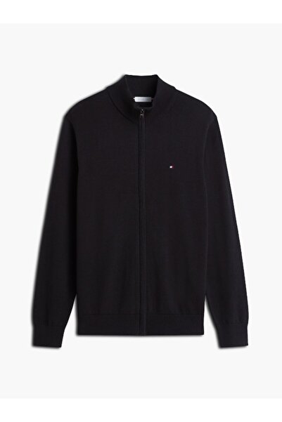 Tommy Hilfiger Erkek Regular Fit %100 Pamuklu Fermuarlı Dik Yaka Uzun Kollu S...