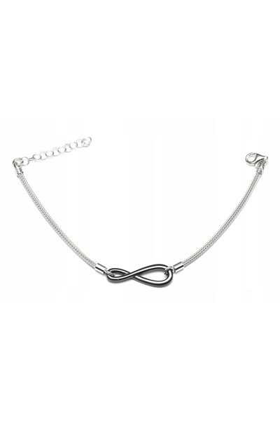 NO BRAND Brățară italiană Calza Silver placată cu rodiu Italia