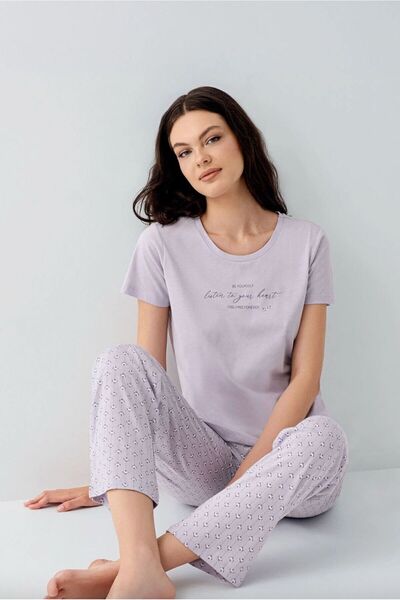 Arnetta Kadın Pamuk Modal Karışımlı Bisiklet Yaka Kısa Kollu Pijama Takımı