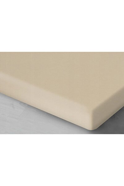 NO BRAND Cearșaf din satin cu elastic, 90x200, bej