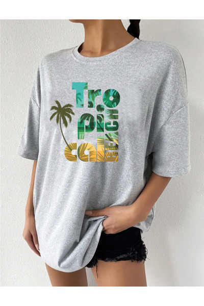 yombaa PALMİYE TASARIM Tricou oversize imprimat