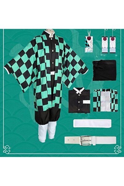 NO BRAND Costum Cosplay Anime Nezuko, Costum Elegant Mitsuri, Set Complet, Ha...