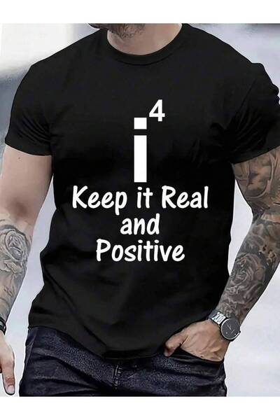799 100% Cotton Keep It Real And Positive Funny Math Premium Tri-Blend T-Shir...