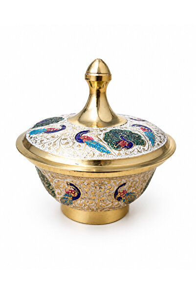 ARANA Hand-Painted Brass Sugar Bowl, AranA, 10 x 10 cm