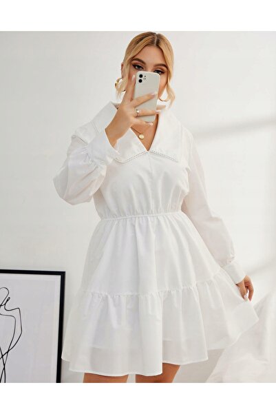 NO BRAND Rochie mini evazată brodată, stil office, Shein 48