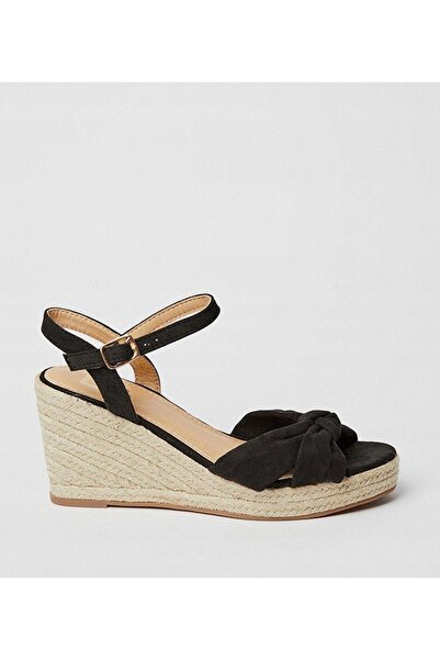 NO BRAND Espadrile negre cu talpă platformă din piele întoarsă ecologică Supe...