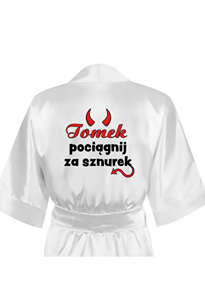 NO BRAND Halat de damă din satin imprimat, cadou de Ziua Îndrăgostiților