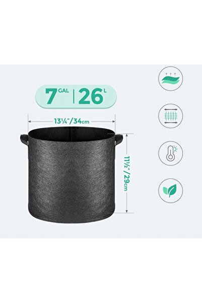 NO BRAND Ghiveci din plastic Negru, Gri T4U 34 cm X 34 X 29 cm