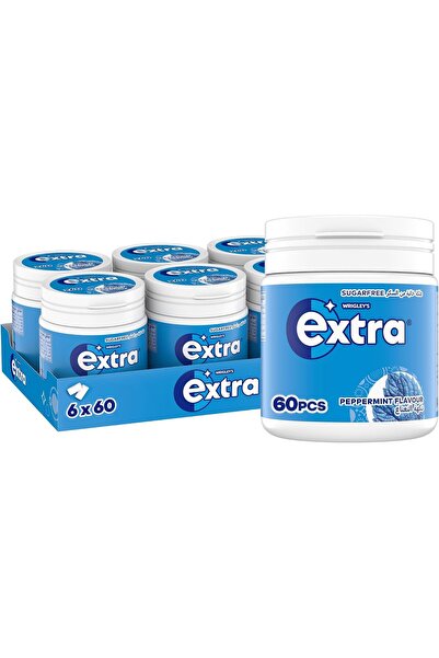 Extra علكة طازجة بنكهة النعناع، خالية من السكر، عبوة تحتوي على 6 قطع × 84 جرام