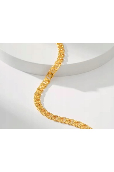 NO BRAND Colier de aur, lanț elegant și strălucitor, placat cu aur, tip împle...