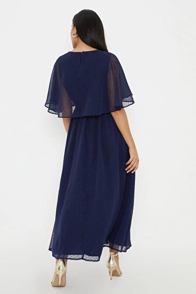 NO BRAND Rochie maxi bleumarin impecabilă, rochie tip swing impecabilă, Capes...
