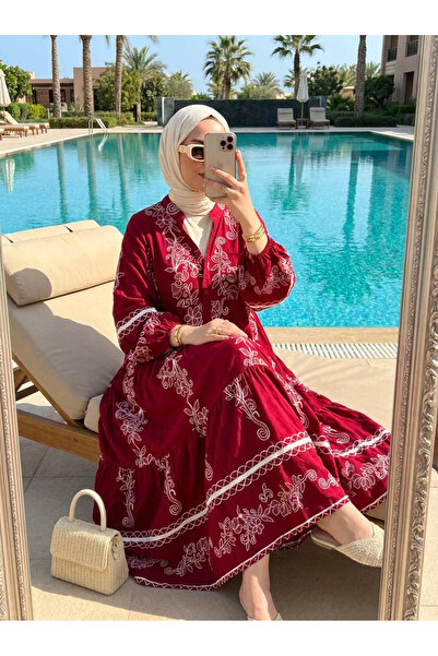 Kirazca Butik فستان نسائي يومي من الفيسكون بتصميم محتشم
