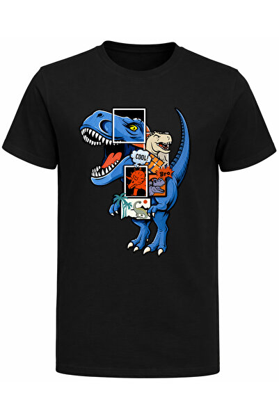 Efendioğlu Design Plava dizajnerska majica za dečake sa printom dinosaura – P...