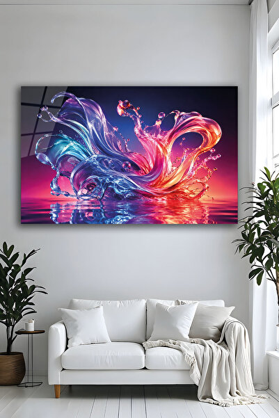 Parıltı Yayınları Pictură decorativă din sticlă temperată orizontală cu strop...