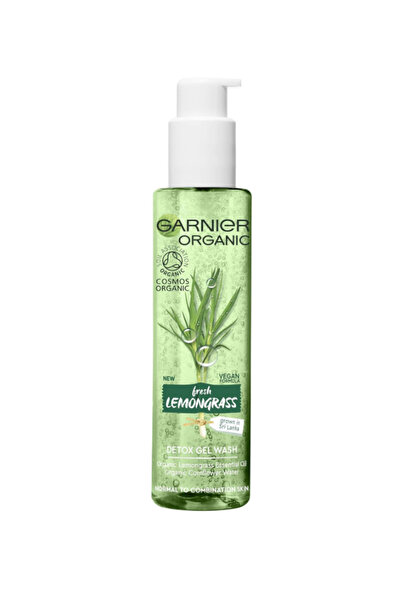Garnier Organic Detox Gel Wash, Lemongrass, 150 ml