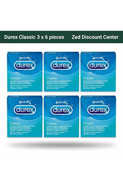 Durex Prezervative clasice 3 pachete x 6 bucăți
