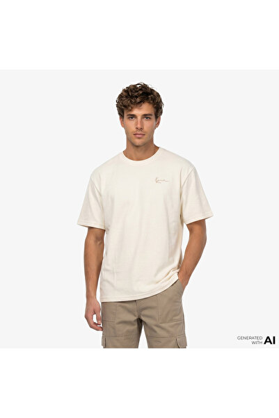 KARL KANI Signature Washed Oversized Men's White T-Shirt