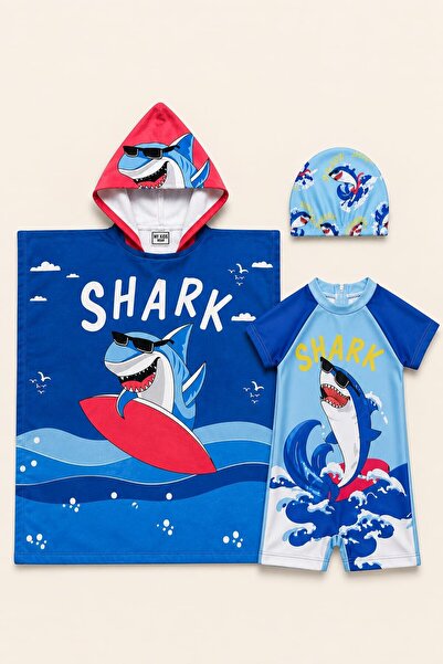 My Kids Wear Boy's Sea Combo Set of 2 – Swimsuit, Towel and Cap 12866