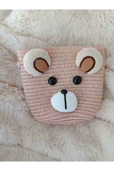 EdButikModa Girl's Straw Crossbody Bag with Teddy Bear Figure |   Mini Summer...