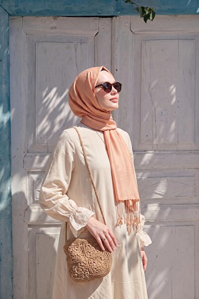 Silk Home Çift Taraflı İpek Şal Kavuniçi