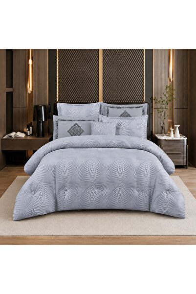 ShinyFlower Luxury Jacquard 7-Piece Comforter Set | 220×240cm Comforter | 400...