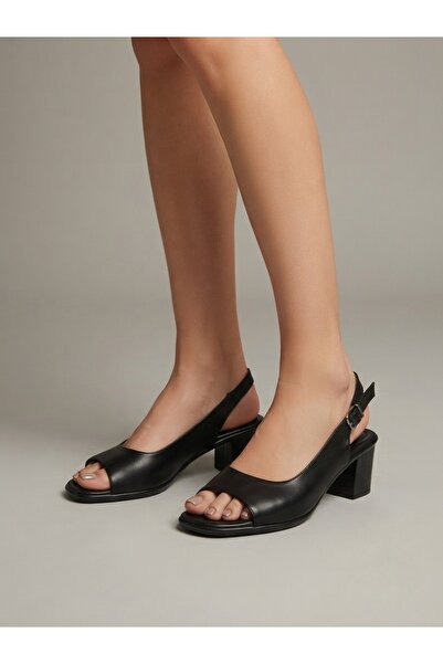 Rüya Shoes صندل نسائي مريح بكعب عالٍ من الجلد الطبيعي - 6 سم