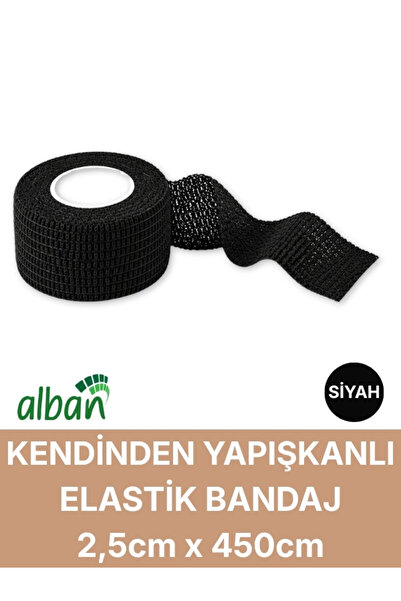 Alban 2,5cm Kendinden Yapışkanlı Elastik Bandaj, Kohesiv Bandaj 2,5cm x 4.5m ...