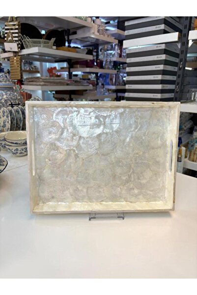 Sever KREM SEDEFLİ DİKDÖRTGEN TEPSİ 40X30CM