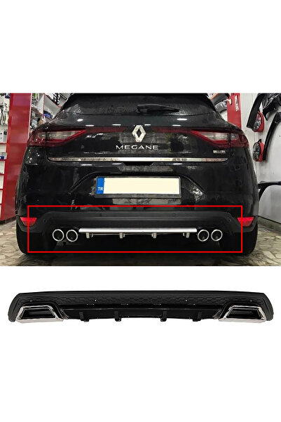 HasAkman Renault Megane 4 HB Siyah Difüzör Çiftli Kare Egzoz Görünümlü D Tip ...
