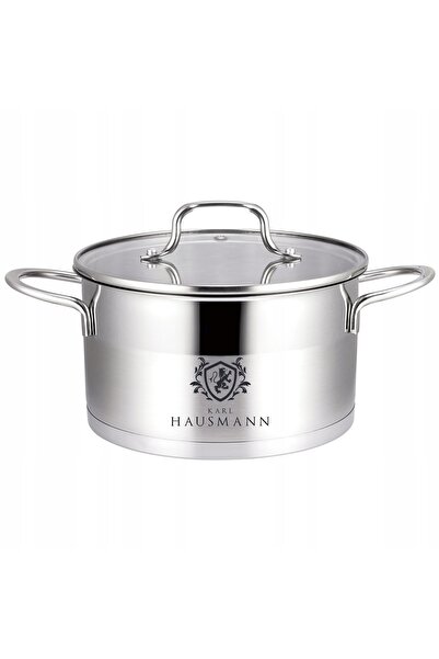 NO BRAND Oală pentru plită cu inducție, din inox 18/10, 1,9L, 16 cm, cu capac.