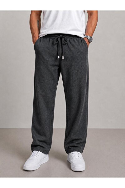PROJECT 86 Men's Linen Relaxed Fit Baggy Trousers - Summer Loose Fit Pants